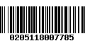 Código de Barras 0205118007785