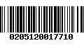 Código de Barras 0205120017710