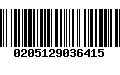 Código de Barras 0205129036415