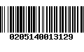 Código de Barras 0205140013129