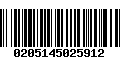 Código de Barras 0205145025912