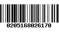 Código de Barras 0205168026170