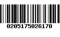 Código de Barras 0205175026170