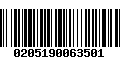 Código de Barras 0205190063501