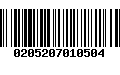 Código de Barras 0205207010504