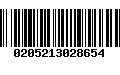 Código de Barras 0205213028654