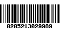 Código de Barras 0205213029989