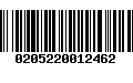 Código de Barras 0205220012462