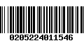 Código de Barras 0205224011546