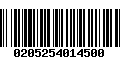 Código de Barras 0205254014500