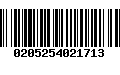 Código de Barras 0205254021713