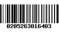 Código de Barras 0205263016403