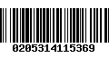 Código de Barras 0205314115369