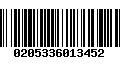 Código de Barras 0205336013452