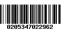 Código de Barras 0205347022962
