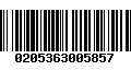 Código de Barras 0205363005857