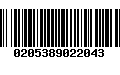 Código de Barras 0205389022043