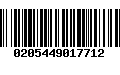 Código de Barras 0205449017712