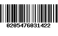 Código de Barras 0205476031422