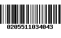 Código de Barras 0205511034043