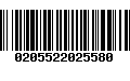 Código de Barras 0205522025580