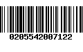 Código de Barras 0205542007122