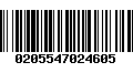 Código de Barras 0205547024605