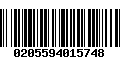 Código de Barras 0205594015748