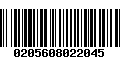 Código de Barras 0205608022045