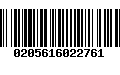 Código de Barras 0205616022761