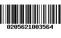 Código de Barras 0205621003564