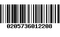 Código de Barras 0205736012208