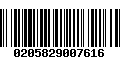 Código de Barras 0205829007616