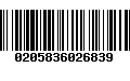 Código de Barras 0205836026839