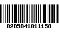 Código de Barras 0205841011158