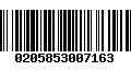 Código de Barras 0205853007163