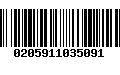 Código de Barras 0205911035091