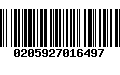 Código de Barras 0205927016497