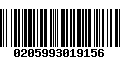 Código de Barras 0205993019156