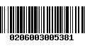 Código de Barras 0206003005381