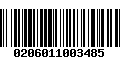 Código de Barras 0206011003485