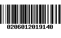 Código de Barras 0206012019140