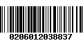 Código de Barras 0206012038837