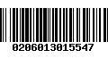 Código de Barras 0206013015547