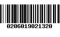 Código de Barras 0206019021320