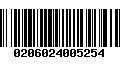 Código de Barras 0206024005254