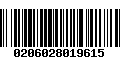 Código de Barras 0206028019615