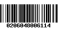 Código de Barras 0206048006114