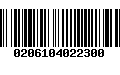 Código de Barras 0206104022300