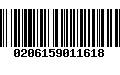 Código de Barras 0206159011618